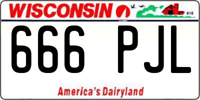 WI license plate 666PJL
