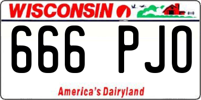 WI license plate 666PJO