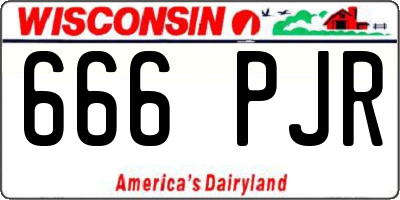 WI license plate 666PJR