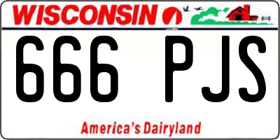 WI license plate 666PJS