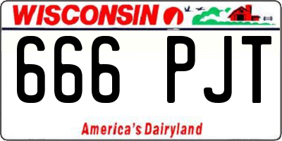 WI license plate 666PJT
