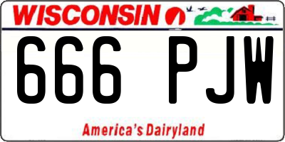 WI license plate 666PJW
