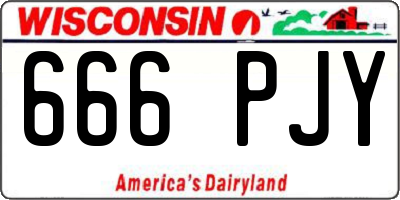 WI license plate 666PJY