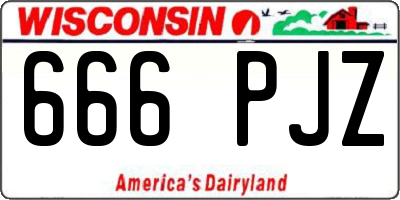 WI license plate 666PJZ