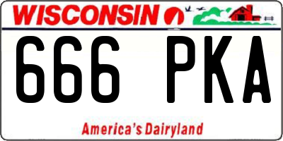 WI license plate 666PKA