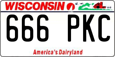 WI license plate 666PKC