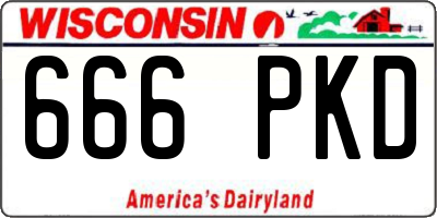 WI license plate 666PKD