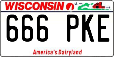 WI license plate 666PKE