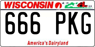 WI license plate 666PKG