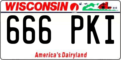WI license plate 666PKI