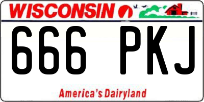 WI license plate 666PKJ