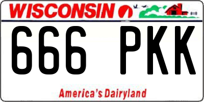 WI license plate 666PKK