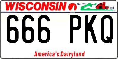WI license plate 666PKQ