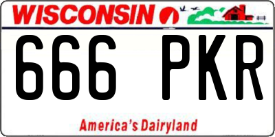 WI license plate 666PKR