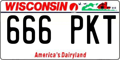 WI license plate 666PKT