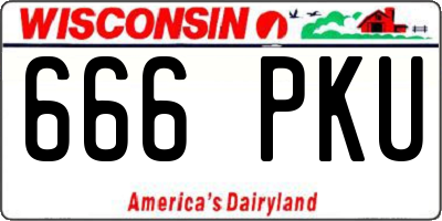 WI license plate 666PKU