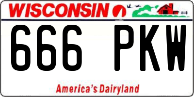 WI license plate 666PKW