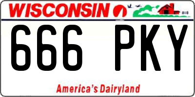 WI license plate 666PKY
