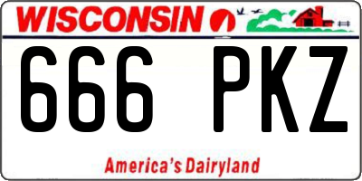 WI license plate 666PKZ