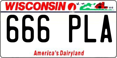 WI license plate 666PLA
