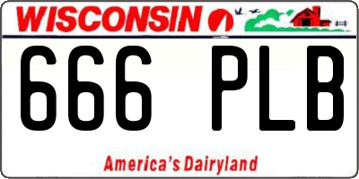WI license plate 666PLB
