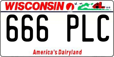 WI license plate 666PLC