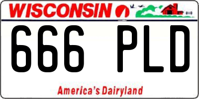 WI license plate 666PLD
