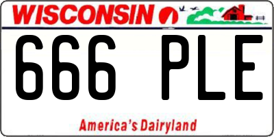 WI license plate 666PLE