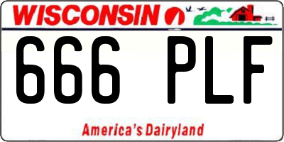 WI license plate 666PLF