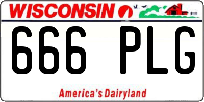 WI license plate 666PLG