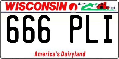 WI license plate 666PLI