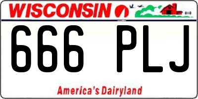 WI license plate 666PLJ