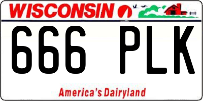 WI license plate 666PLK