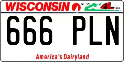 WI license plate 666PLN