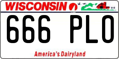WI license plate 666PLO
