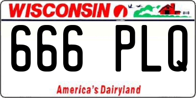 WI license plate 666PLQ