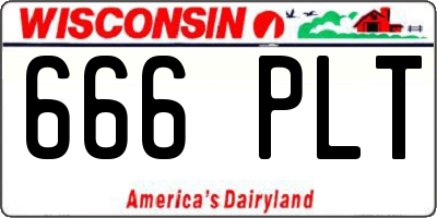WI license plate 666PLT