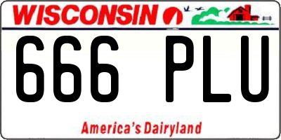 WI license plate 666PLU