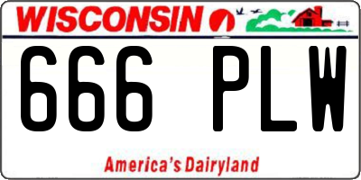 WI license plate 666PLW