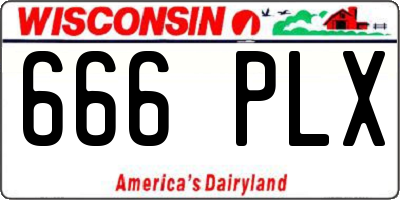 WI license plate 666PLX