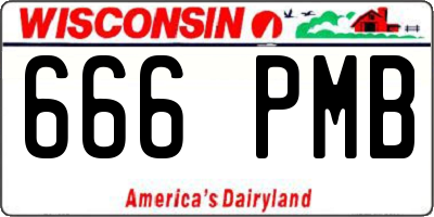 WI license plate 666PMB