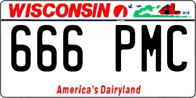 WI license plate 666PMC