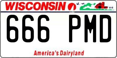 WI license plate 666PMD