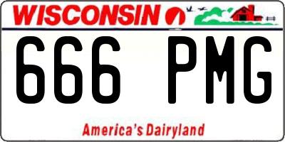 WI license plate 666PMG