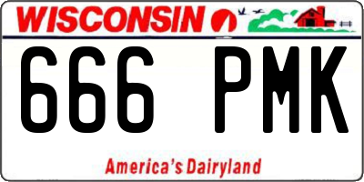 WI license plate 666PMK