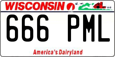 WI license plate 666PML