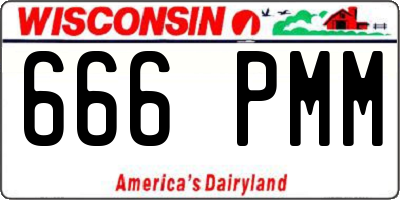 WI license plate 666PMM