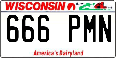 WI license plate 666PMN