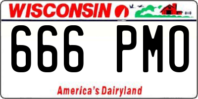 WI license plate 666PMO
