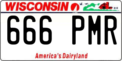 WI license plate 666PMR